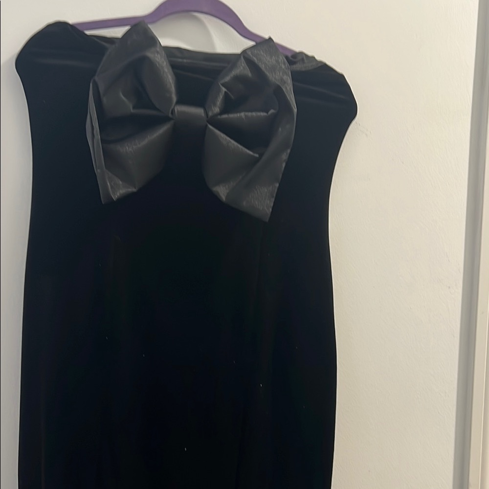 Elegant Black Dress with Large Bow